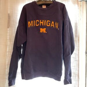 Soffe Men's Purple Michigan Crewneck Sweater